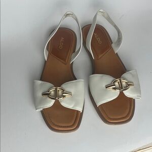 Aldo White and Gold Women's Sandals